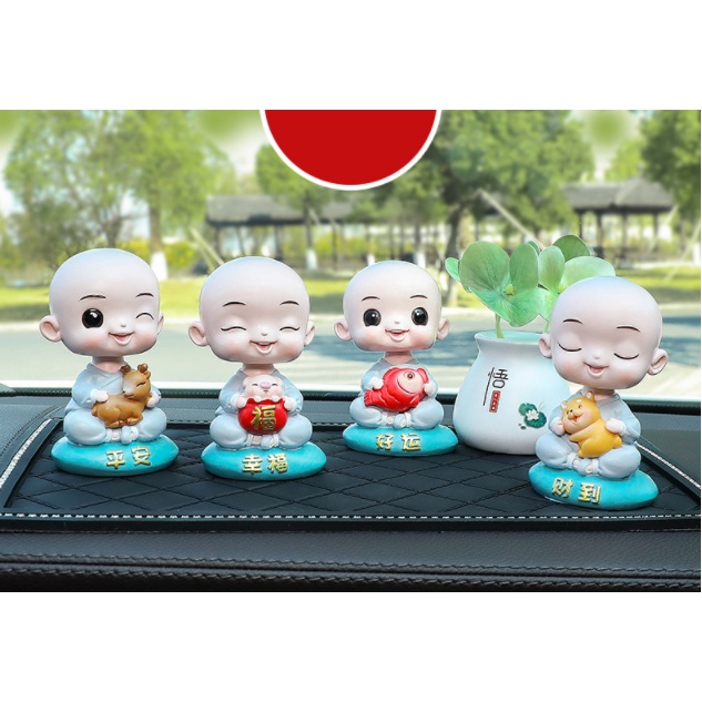 Tượng Chú Tiểu May Mắn Tài Lộc Bình An Trang Trí Bàn Làm Việc
