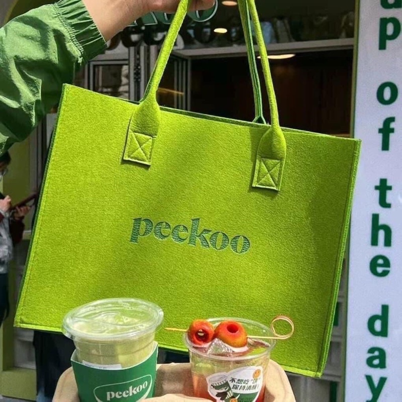 Túi xách peekoo xanh lá QC đi biển xanh lá 3 size hot hit