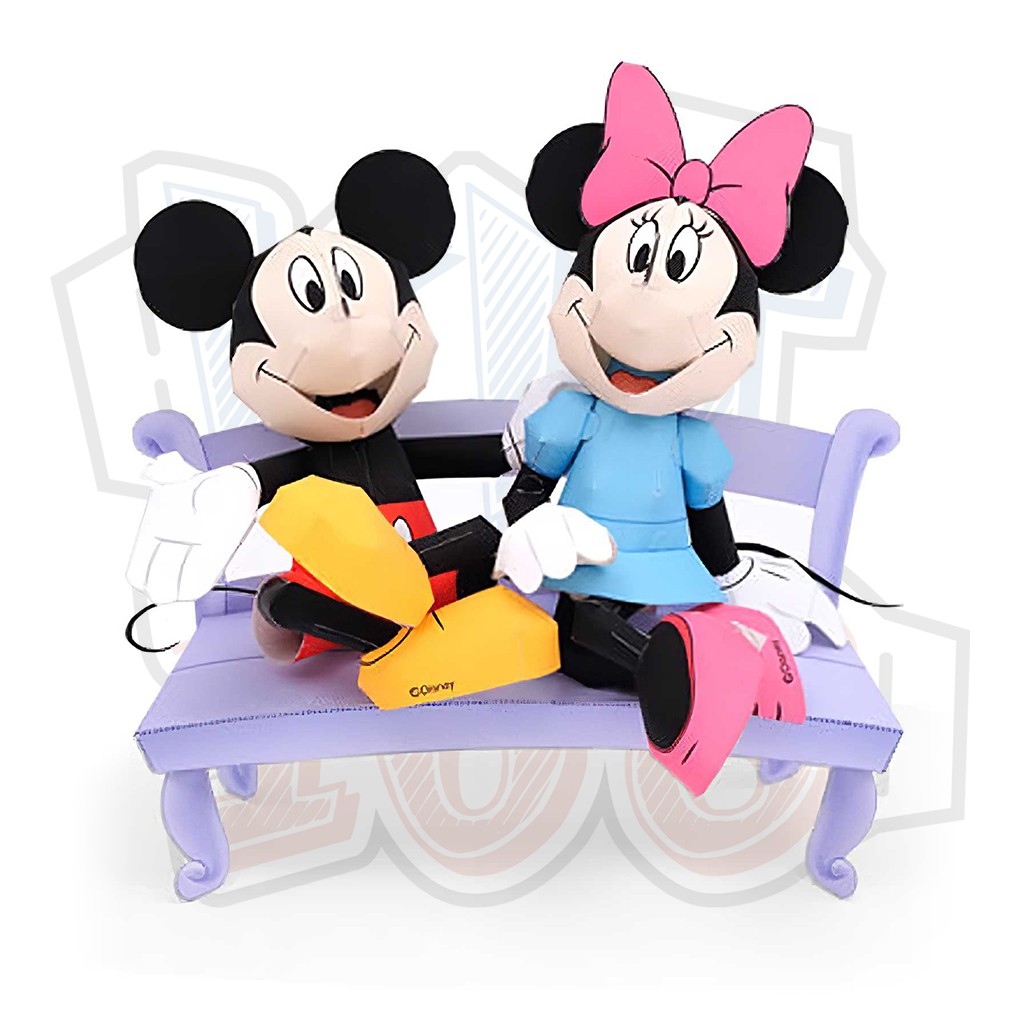 Mô hình giấy Disney Mickey và Minnie
