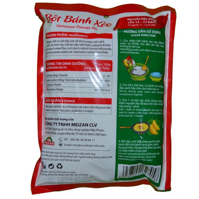 Bột bánh xèo Meizan Combo 3 gói x 400g