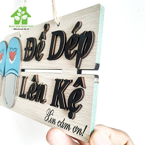 Bảng gỗ decor trang trí nhà cửa Mẫu BM_163 ĐỂ GIÀY DÉP LÊN KỆ