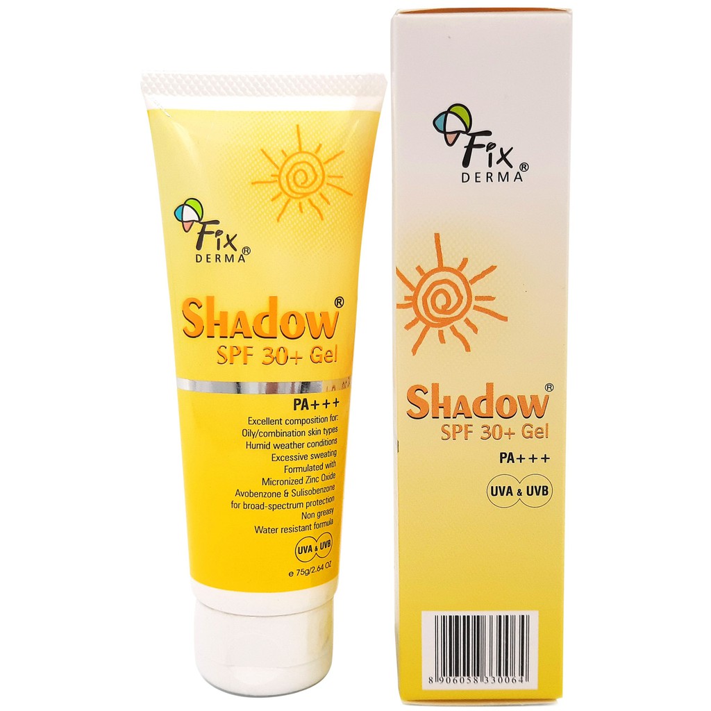 Kem Chống Nắng Fixderma Shadow SPF 50+ (75g) - Gel Chống Nắng Shadow cho da mặt và toàn thân