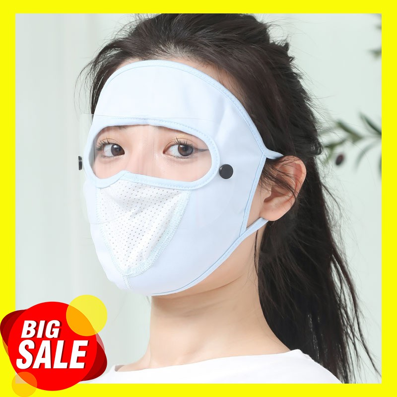 Khẩu trang Ninja che kín mặt chống nắng vải Cotton có KÍNH chống tia cực tím  MÙA HÈ - chống gió - bụi - sương mù