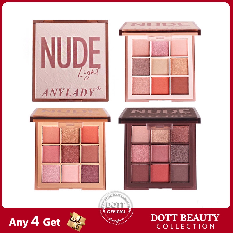[COD√🌸]  Anylady NUDE 9-Color Eyeshadow Plate Red Wine Grapefruit Eyeshadow Palette