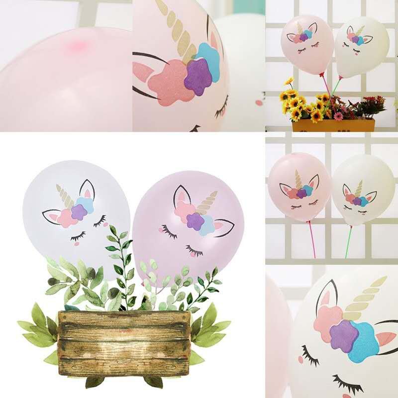 Bộ 5 Bong Bóng Latex In Hình Nàng Tiên Cá Màu Trắng/Hồng/Xanh Dương/Tím Trang Trí Tiệc Sinh Nhật