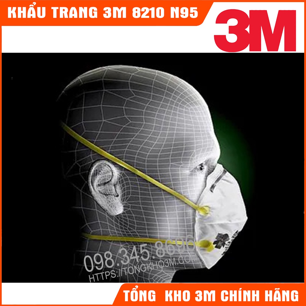 1 Hộp Khẩu Trang 3M 8210/8822 N95 Chống Dịch, Chống Bụi Siêu Mịn, Chống Vi Khuẩn