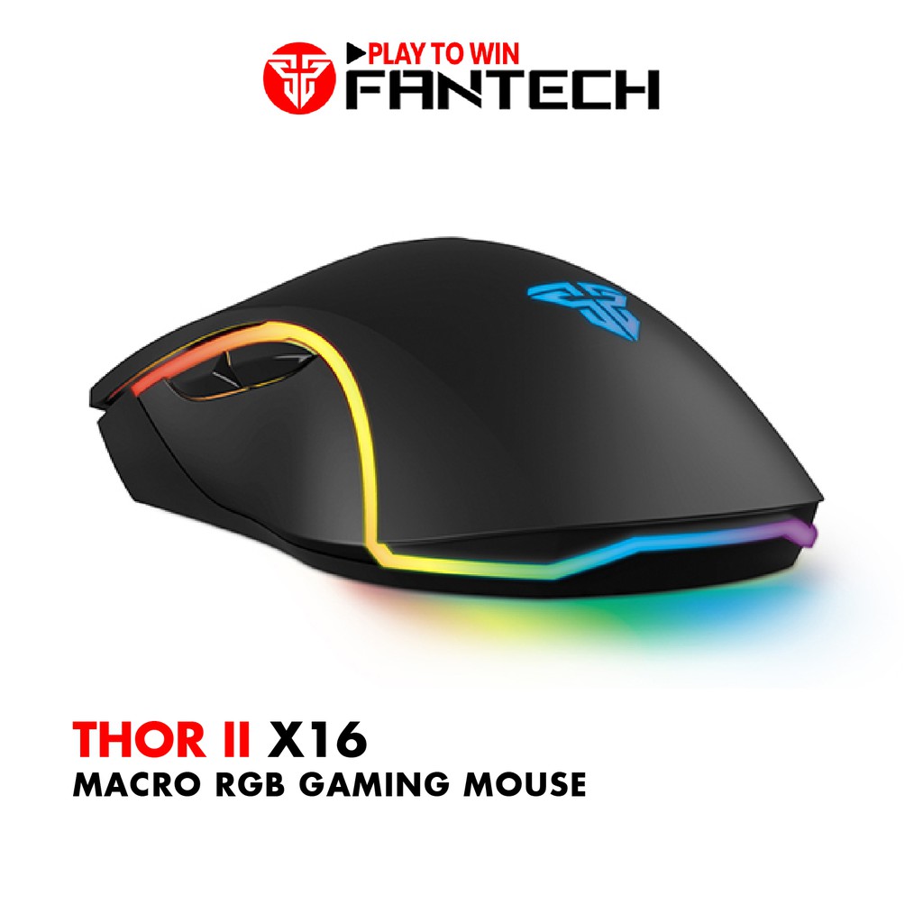 Chuột Gaming FANTECH X16 THOR II 4200DPI LED RGB 168 Triệu Màu 6 Phím Macro Phần Mềm Tùy Chỉnh Riêng -  Hàng Chính Hãng