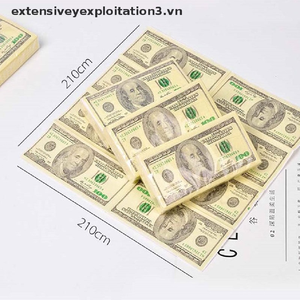 Bộ 10 tấm khăn giấy hình tờ tiền 100 đô la độc đáo