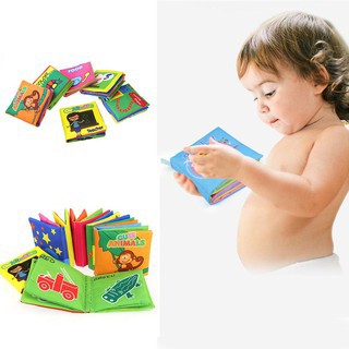 Sách vải mềm Zhan Qi Toys in hình thú và chữ số tiếng Anh giúp bé học tập không độc hại