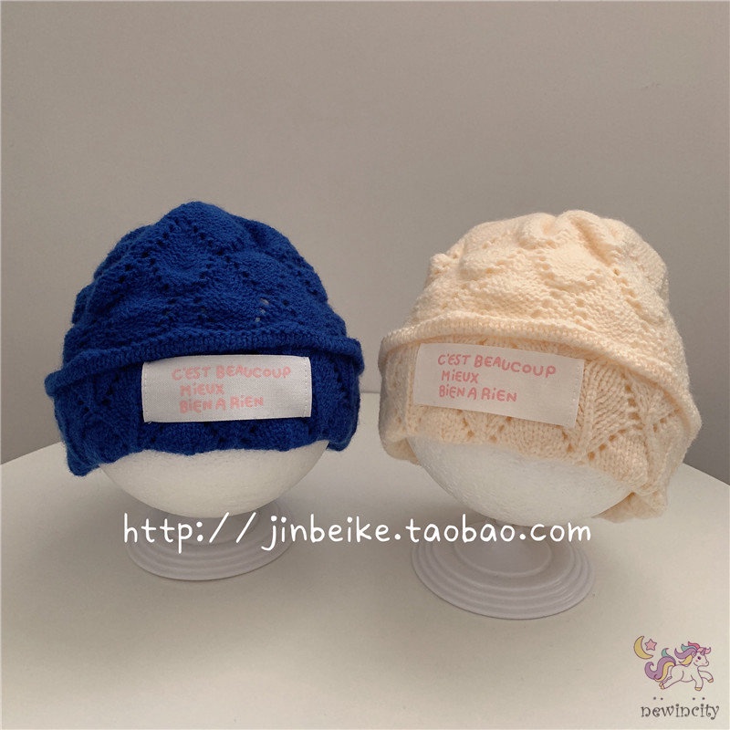 Mũ Beanie Dệt Kim Co Giãn Giữ Ấm Mùa Thu Đông Phong Cách Hàn Quốc Cho Bé Trai Bé Gái