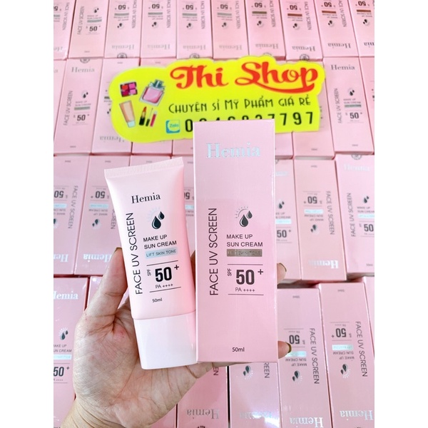 CHỐNG NẮNG NÂNG TÔNG DA HEMIA spf 50+