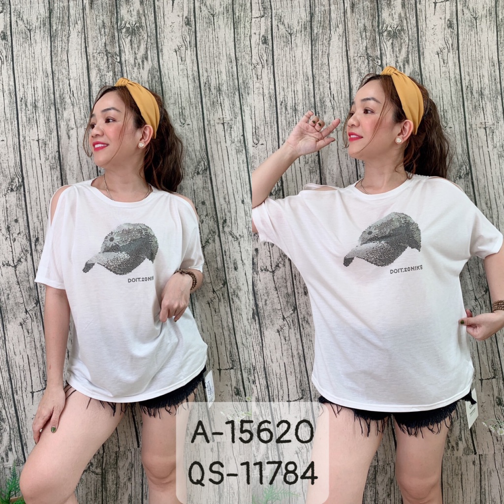 Áo thun BIGSIZE rớt vai Hình NÓN 15620