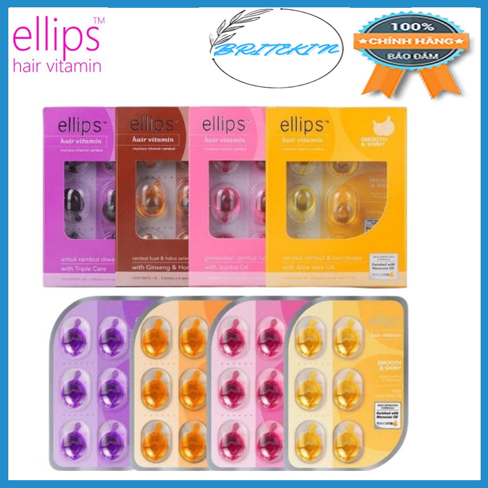 Serum Dầu Cá Ellips Dưỡng Tóc (1 Vỉ 6 viên & Hộp 2 Vĩ x 6 Viên)