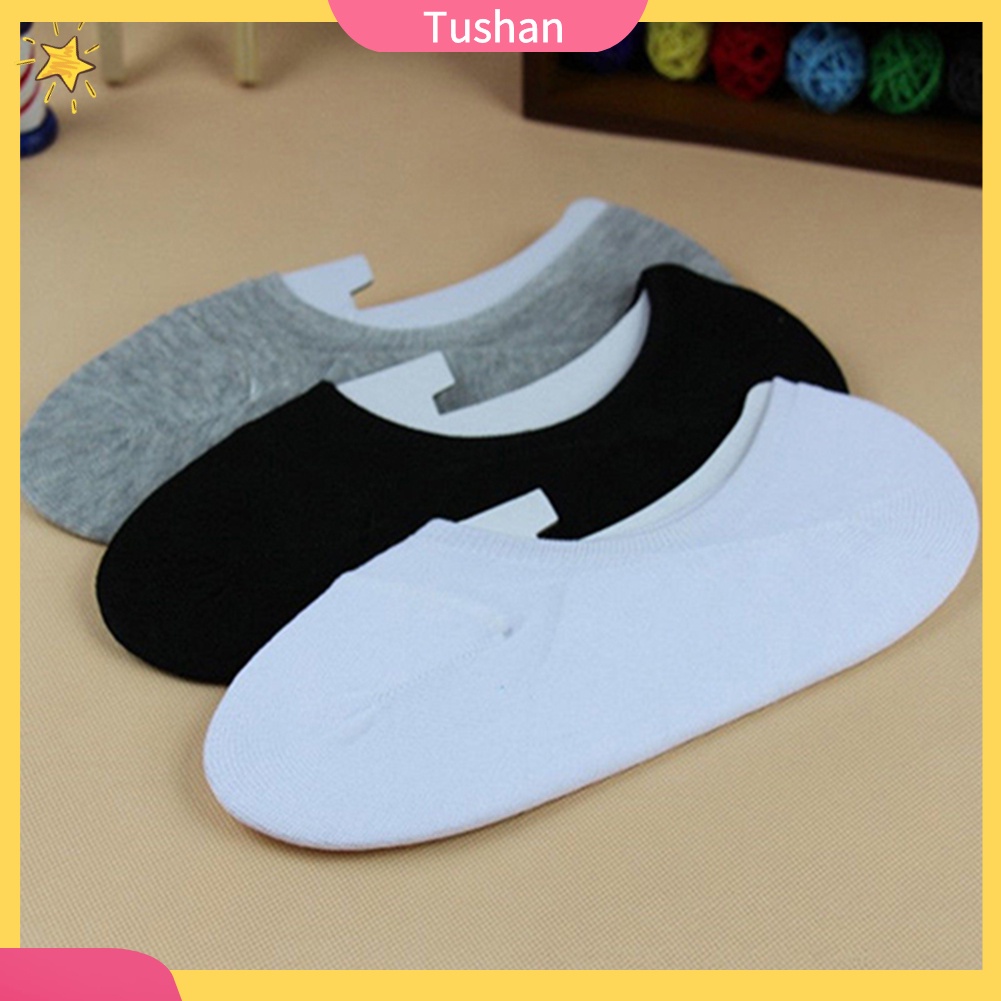 TUSH Men's Fashion Summer Sports Invisible Low Cut Cotton Ankle Short Boat Socks