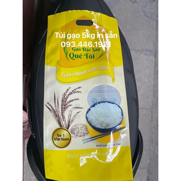 Bao bì túi gạo 5kg, in túi đựng gạo theo yêu cầu số lượng ít