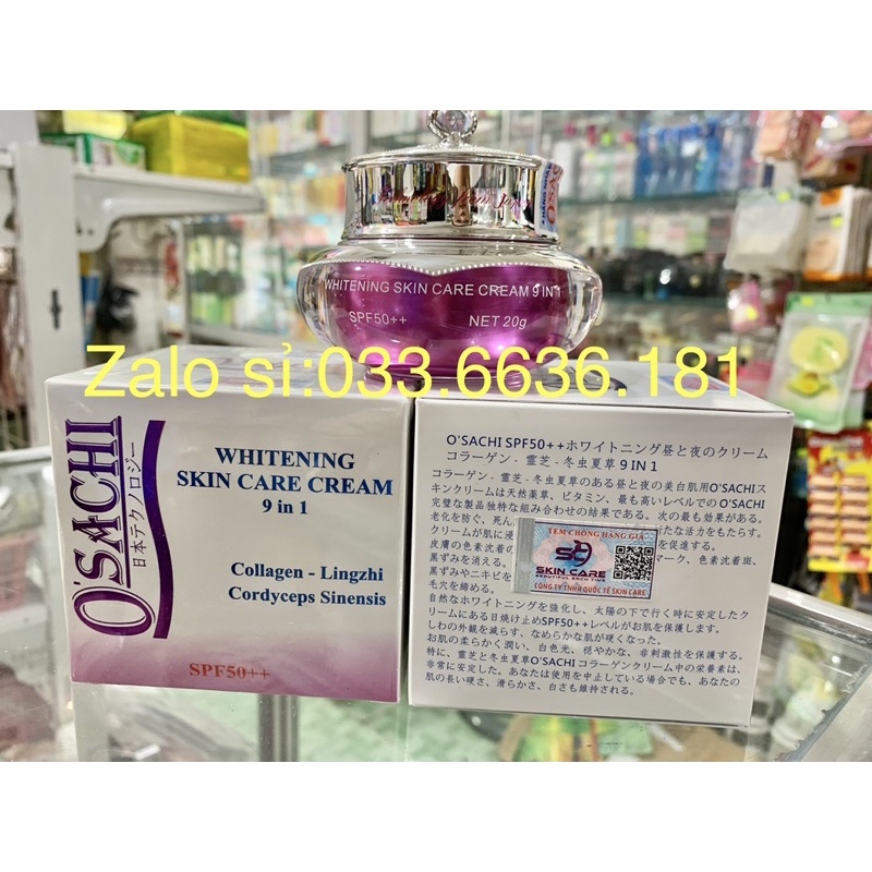{cam kết chính hãng 100%} kem OSACHI WHITENING SKIN CARE CREAM 9 in 1 dưỡng trắng da cao cấp hủ 20G