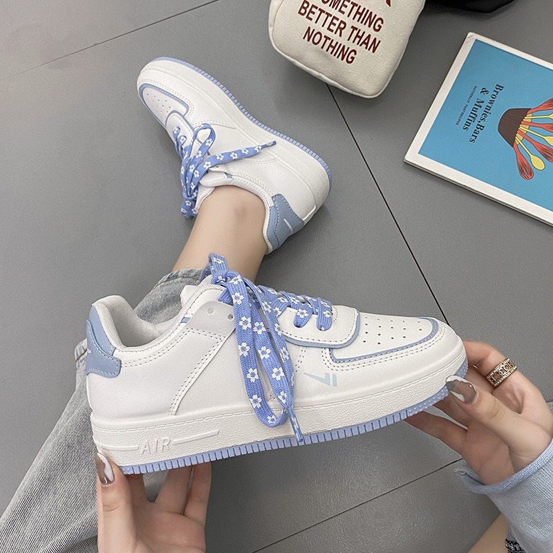 Giày thể thao nữ air force 1 custom, Giày sneaker nữ AF1 màu xanh / hồng hàng Trung chuẩn đẹp | BigBuy360 - bigbuy360.vn