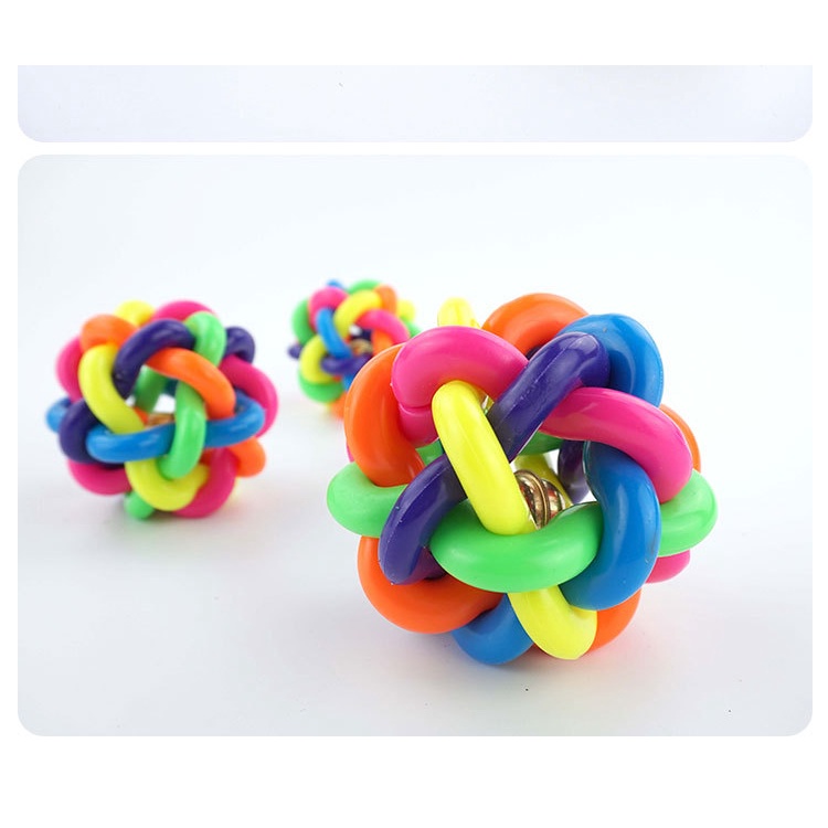 Bóng Cao Su Nhiều Màu Có Chuông Huấn Luyện Chó Mèo