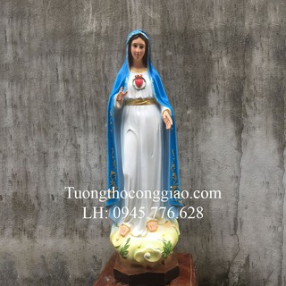 Tượng Đức Mẹ Fatima 80cm Màu Xanh Composite