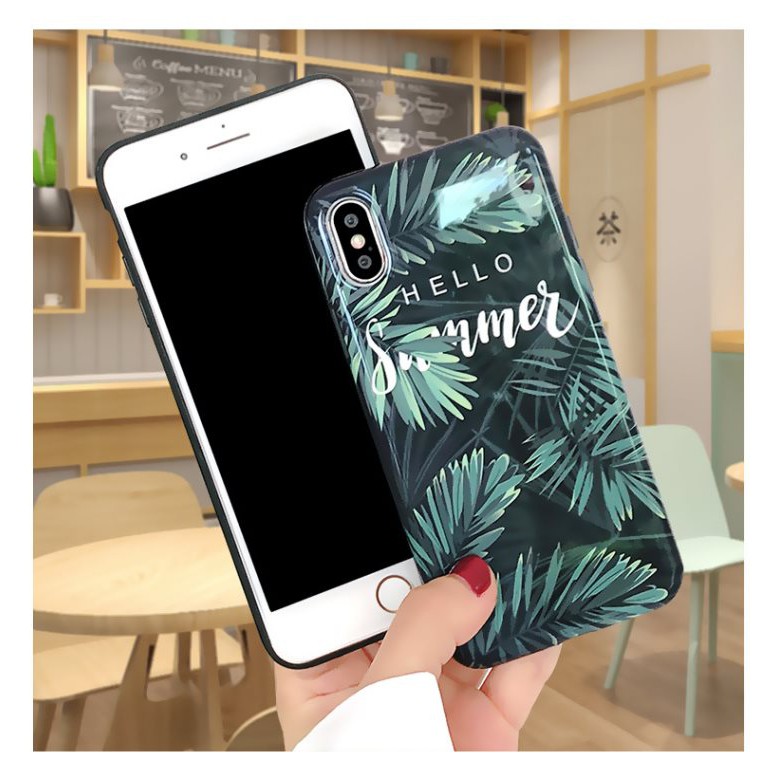 [Mã ELFLASH3 hoàn 10K xu đơn 20K] Ốp dẻo nhựa bóng HELLO SUMMER cho iPhone 6 6s 7 8 6s Plus X XS XR XS max n42