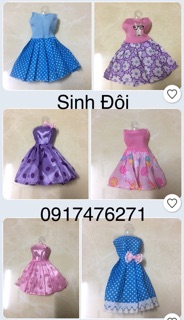 Đầm búp bê 30 cm - xanh dương