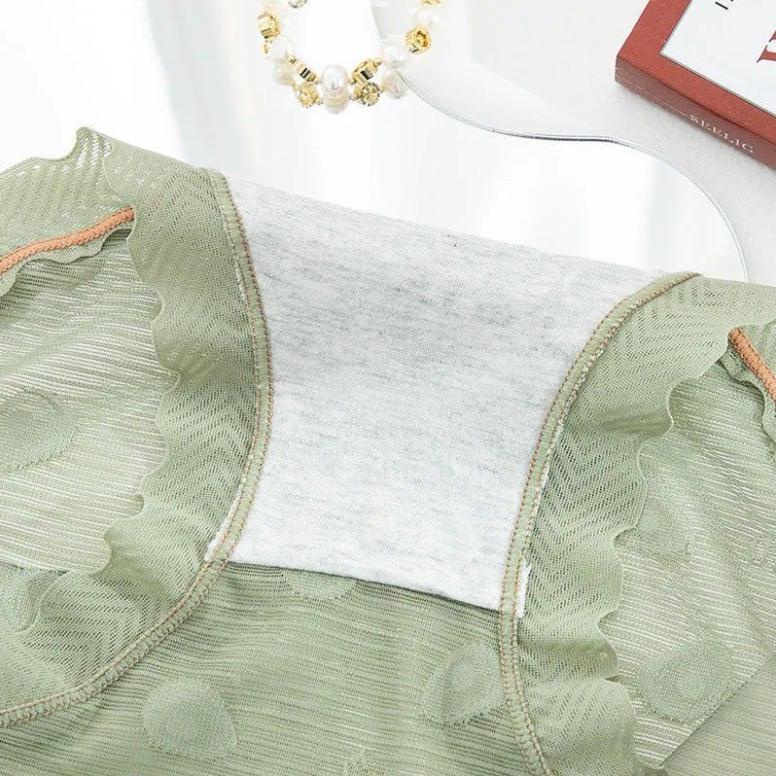 Quần lót ren lưng trung nữ tính quyến rũ thoáng khí nâng mông bụng KIMCHIBIKINI chip Nữ cotton tinh khiết mềm mại Ql165