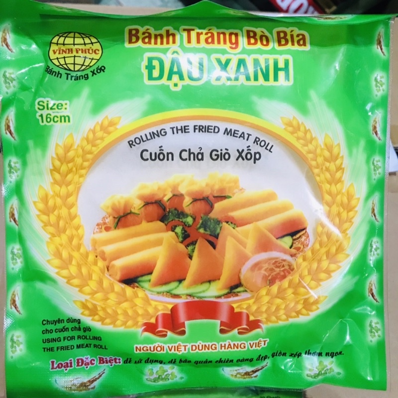 ( Loại 1)Gói 30 Lá Bánh Tráng Đậu Xanh Bò Bía Cuốn Chả Giò sz 16