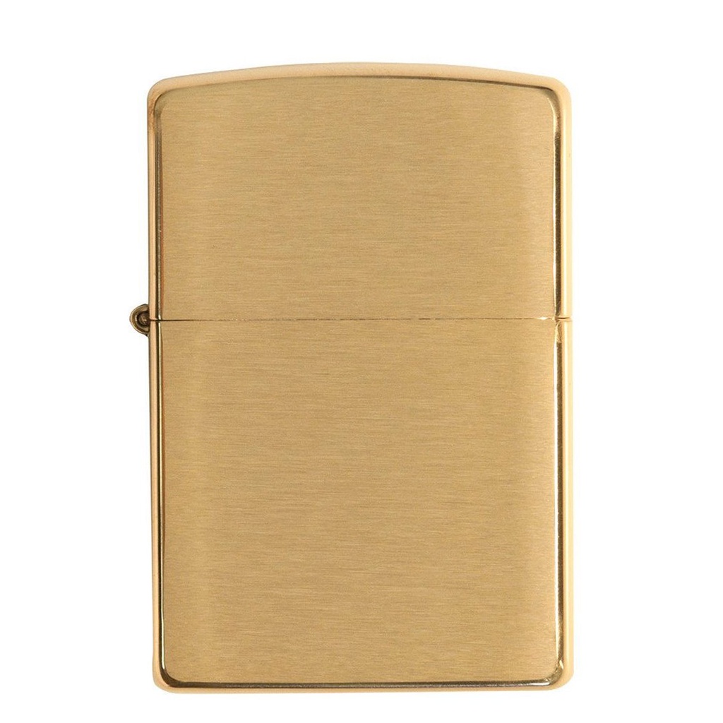 Bật zippo gold, hộp quẹt vàng vỏ dày xước High Polished Brass- KenZ