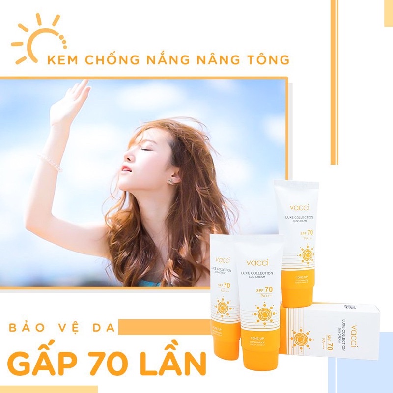KEM CHỐNG NẮNG VACCI MẶT & TOÀN THÂN - LUXE COLLECTION SUN CREAM SPF70 PA++