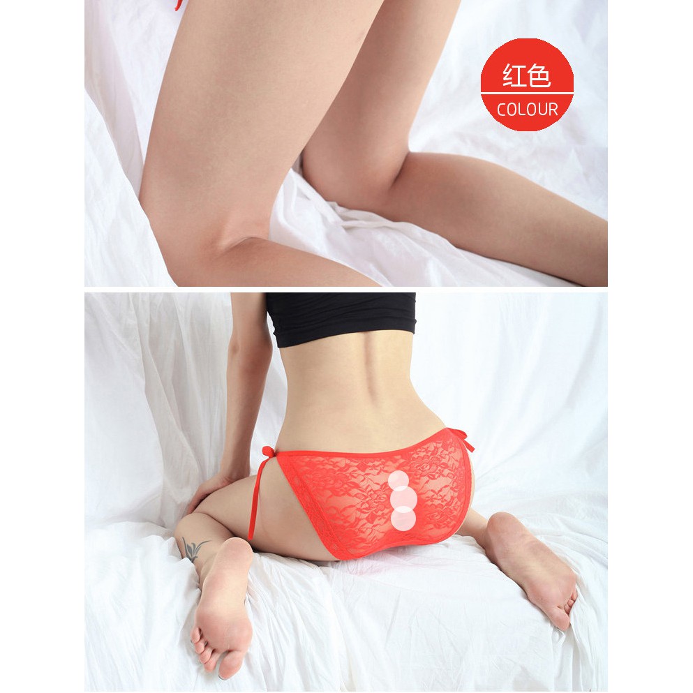 Quần Lót Nữ Ren Sexy cao cấp mềm mại kháng khuẩn sexy gợi cảm buộc nơ 2 bên mẫu REN c23