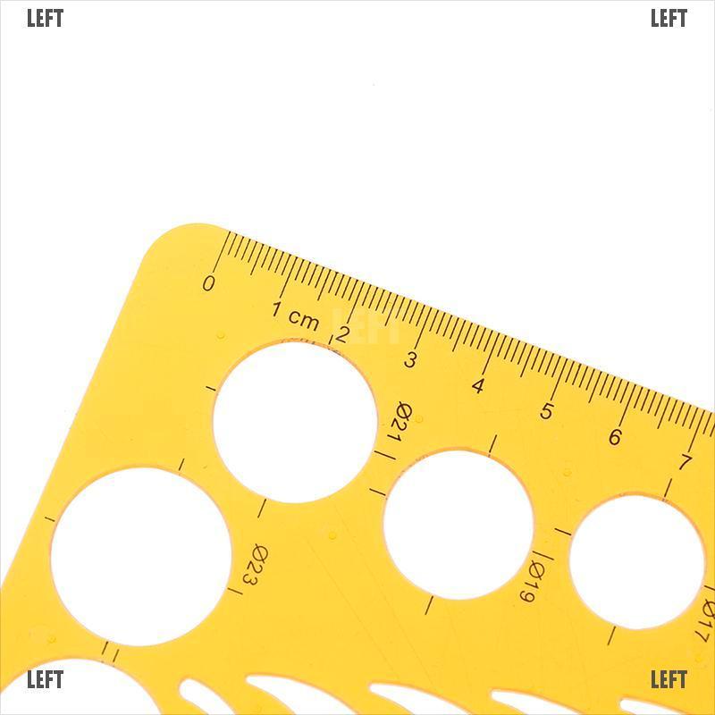 LEFT K Resin Template Ruler Stencil Measuring Tool Drawing Many Size Round Circle