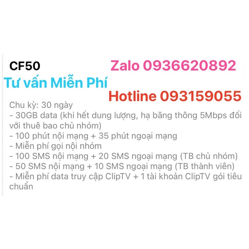 Sim 4g Mobifone dip50 dthn ed50 cl50 cf50 fd50 c90n c50n học online y60  thaga100  1tỷ gb 50k sim 4g năm toàn quốc