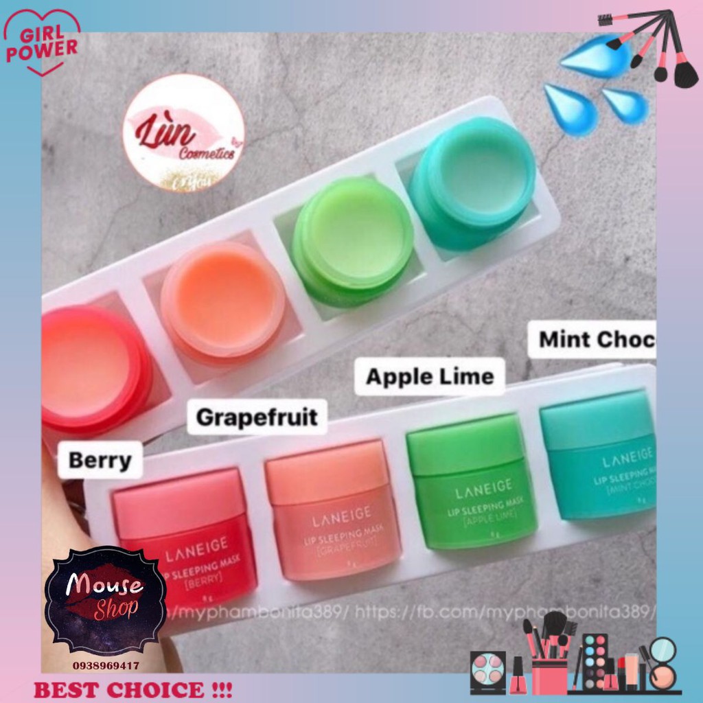 Set 8g Mặt Nạ Ngủ Môi Lip Sleeping Mask Mini Kit