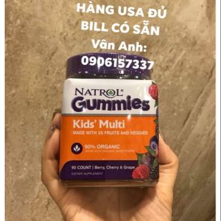 Kẹo dẻo bổ sung vitamin cho trẻ em Natrol Gummies Kids Multi