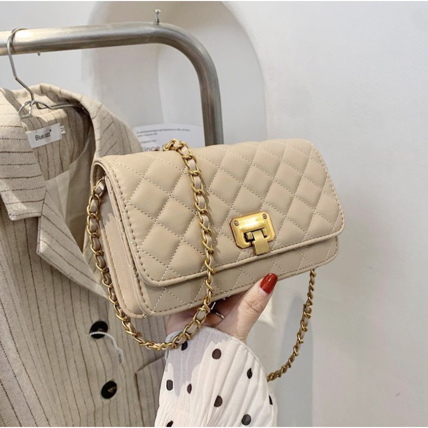 Túi xách nữ, túi đeo chéo đeo vai kẹp nách dây da luồn xích đẹp, đi chơi phong cách thời trang hàn quốc giá rẻ