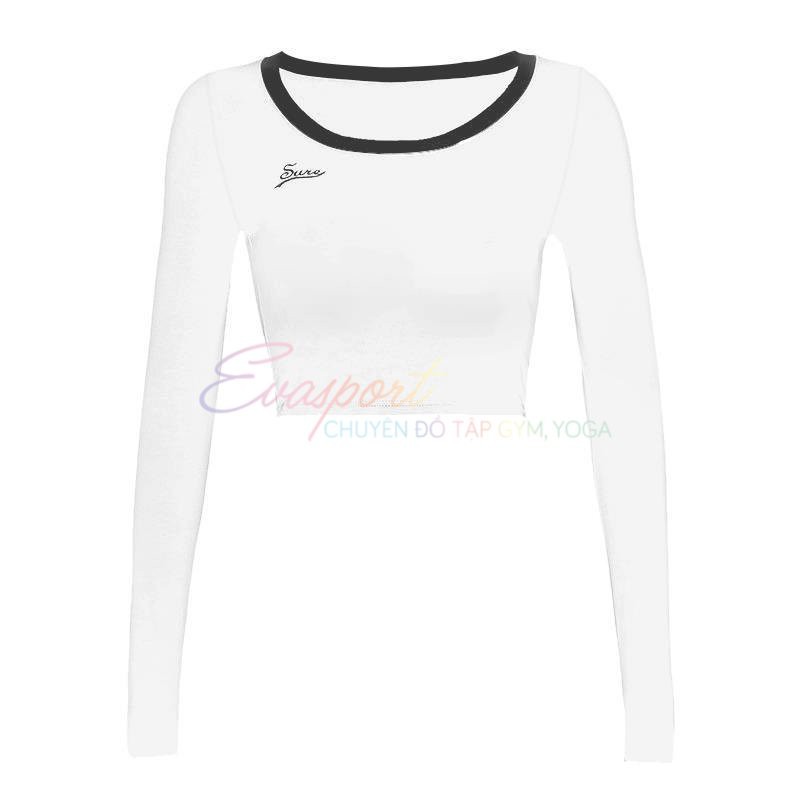 Áo croptop tập gym nữ tay dài, áo mùa lạnh tập thể thao, yoga, zumba, aerobic dáng ôm Evasport