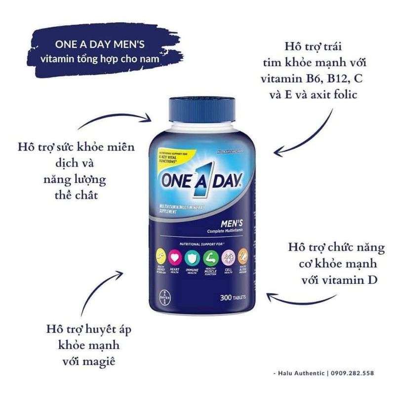 Vitamin tổng hợp One A Day Men's Multivitamin Health Formula Dành cho nam dưới 50 tuổi