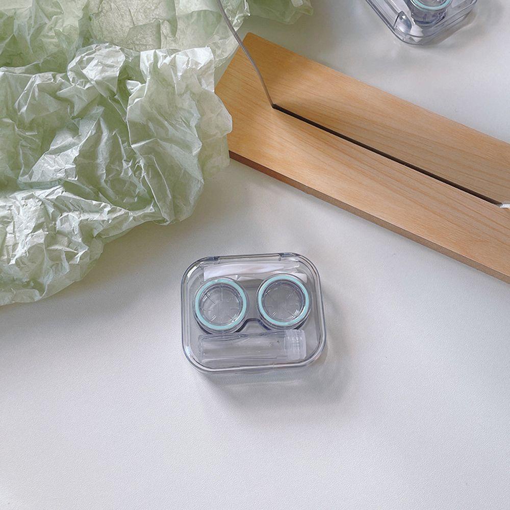 QQMALL Hộp Đựng Kính Áp Tròng Trong Suốt Nhiều Màu Phong Cách Nhật Bản