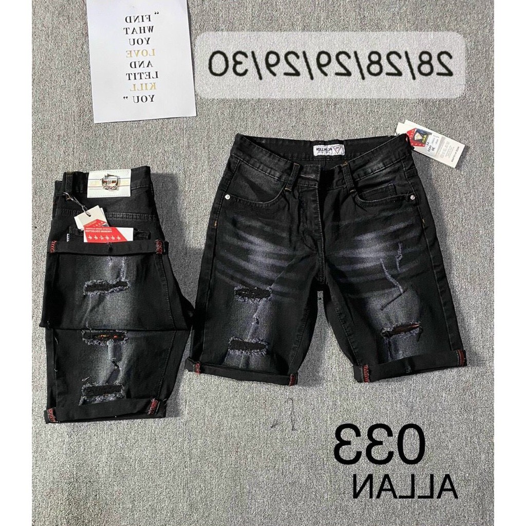 Quần short jean nam đen rách cao cấp - chất liệu denim co giãn tốt ( Hàng chuẩn QC ) Lady-Hn Store88 HTB04