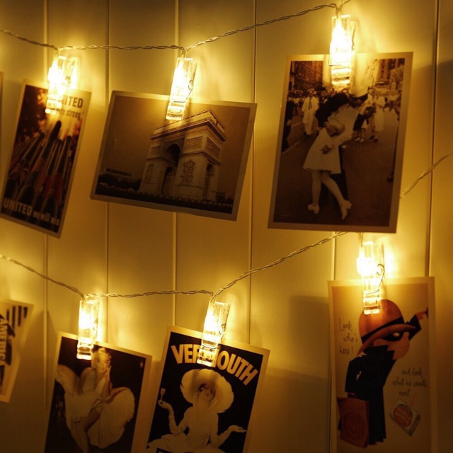 Dây đèn led kẹp hình, kẹp ảnh treo tường dùng pin, cổng usb | BigBuy360 - bigbuy360.vn