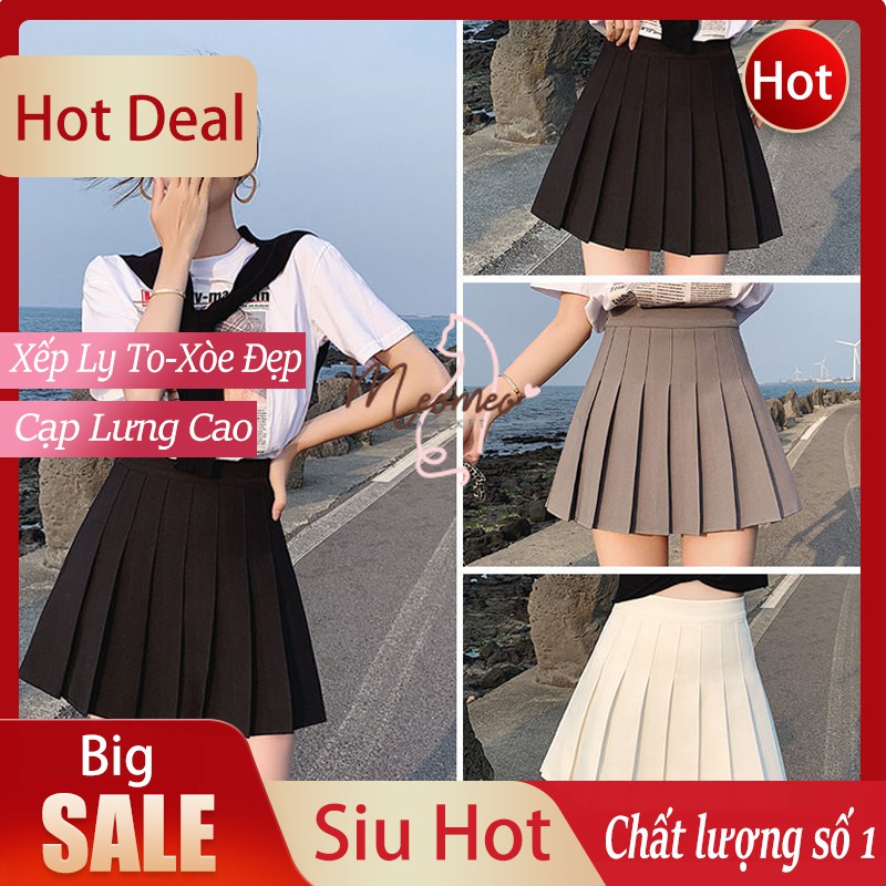 Chân Váy Xòe Xếp Ly Ngắn - Chân Váy Tennis Xếp Ly Cạp Cao Hàn Quốc Có Quần Bảo Hộ Bên Trong Cực Đẹp