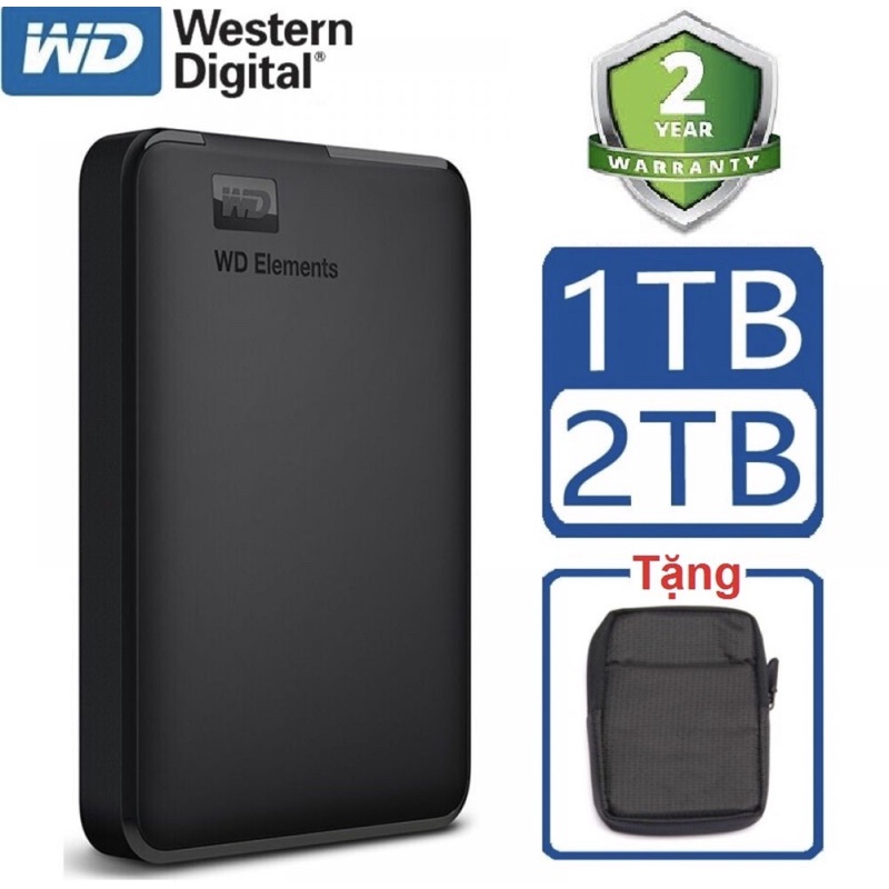 Ổ cứng di động WD element 1TB/2TB (tặng kèm bao chống sốc)