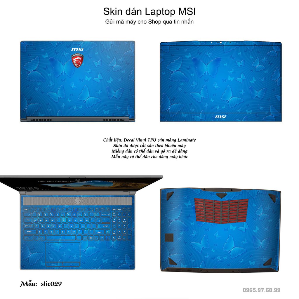 Skin dán Laptop MSI in hình Hoa văn sticker _nhiều mẫu 5 (inbox mã máy cho Shop)
