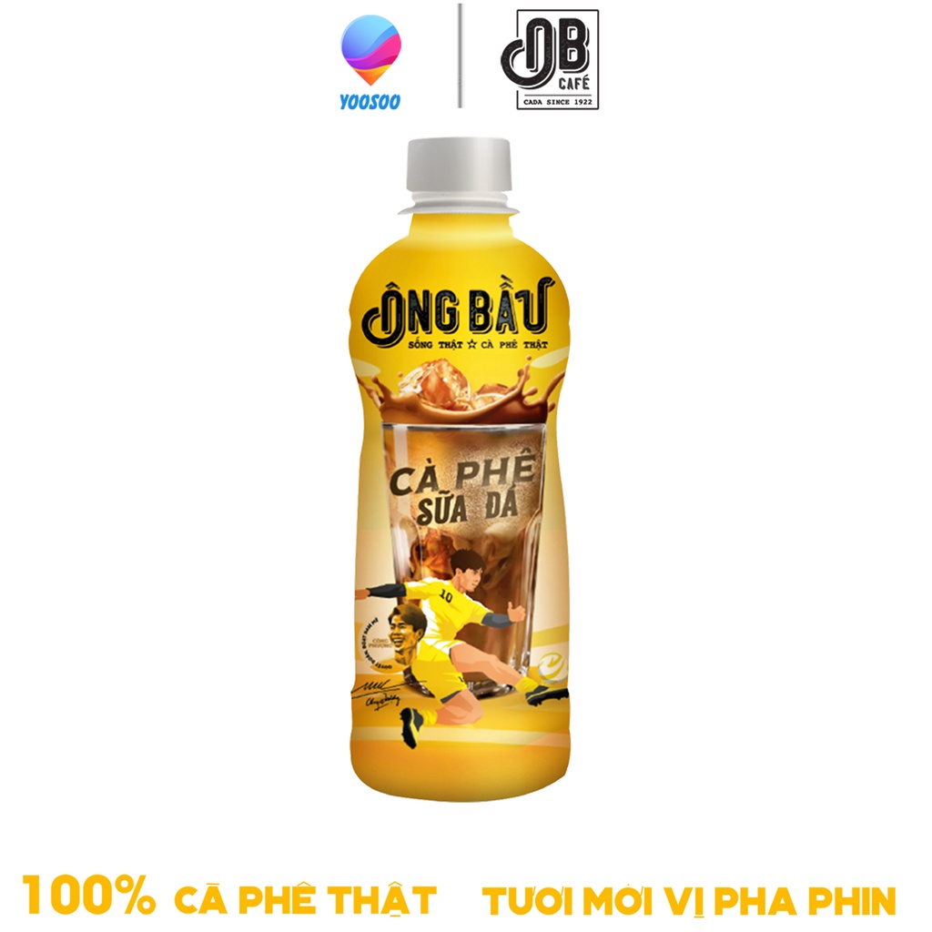 Combo 03 Chai Cafe - Cà Phê Sữa Đá Uống Liền Ông Bầu Chai 180ml – Thương hiệu NUTIFOOD – YOOSOO MALL cà phê ob, ob cafe