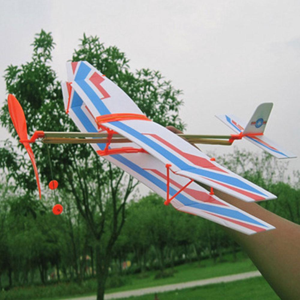 ROW Random Color Throwing Kids Children Educational Toy Novelty Plastic Christmas best gift Elastic Rubber Airplane