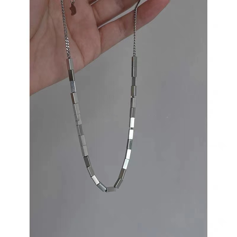Vòng cổ hình vuông bằng thép titan Cá tính đơn giản có thể điều chỉnh Chuỗi vòng cổ dành cho nữ cho nam giới Quà tặng đồ trang sức Hip Hop