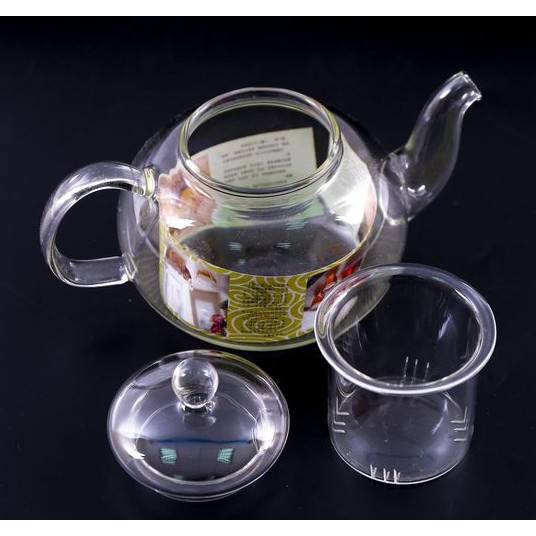 Ấm pha trà hoa có lõi lọc thủy tinh 09 - 600ml, ấm trà thủy tinh