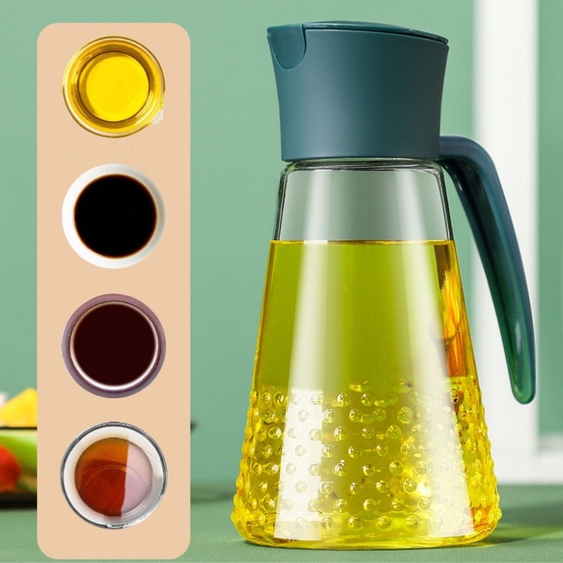 Chai Thủy Tinh Đựng Dầu Ăn Nước Mắm Chai Lọ Chiết Rót Tự Động Mở Nắp Khi Rót TomHouseVN