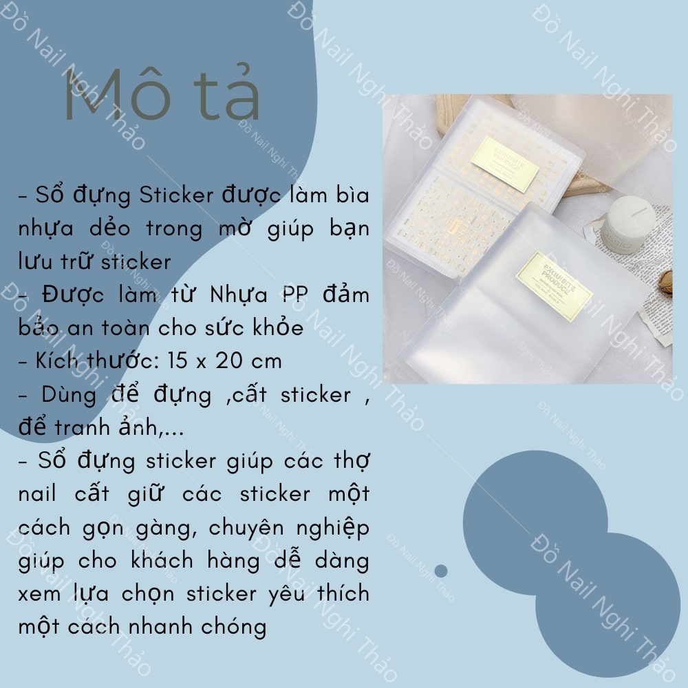 Sổ sticker , sổ đựng sticker trong suốt