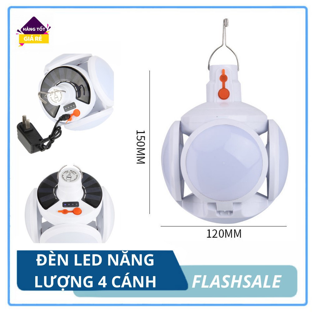 Bóng Đèn Tích Điện, Đèn Năng Lượng Mặt Trời, Đèn Led 4 Cánh Đuôi E72 40W - 5 Chế độ [Bảo Hành 12T]